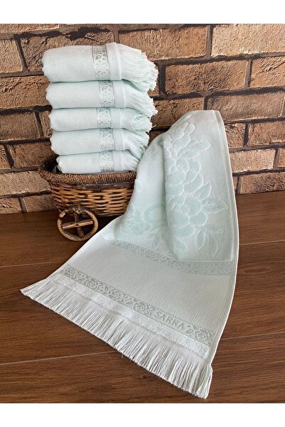 sarra 30x50cm SARRA PACHET 6 PROSOAPE ETAMINA CU FRANTE - VERDE APA