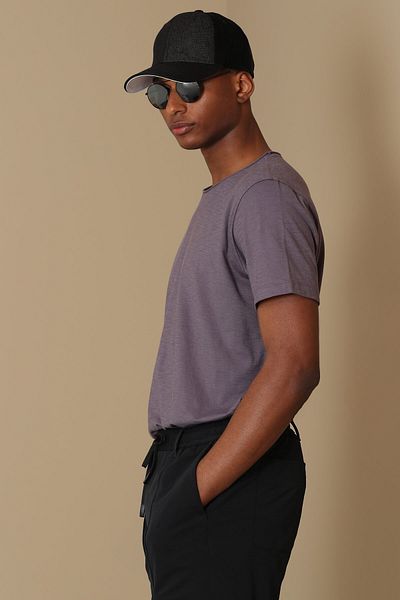 Lufian Ανδρικό μπλουζάκι Junya Basic Plum