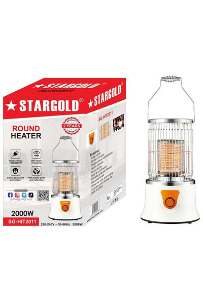 genric Stargold Round Lantern Heater, 2 Heat Settings, 2000w, Overheat Protection Room Heater