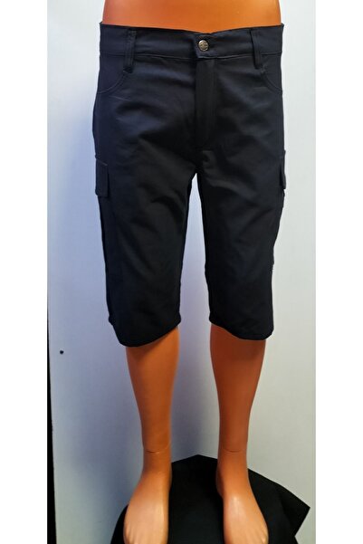 BeyzDenim Ripsstop Ince Lacivert Şort Kapri Diz Altı Pantolon Ibüyük Beden