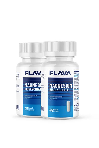 FLAVA Magnesium Bisglycinate - 45 Capsules X 2 Pieces