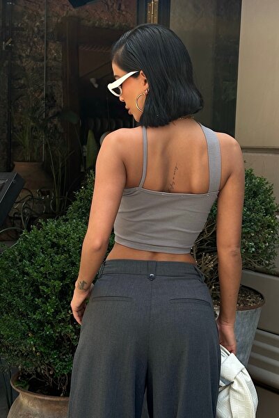 boutiquen 1601 Cross Front Anthracite Crop