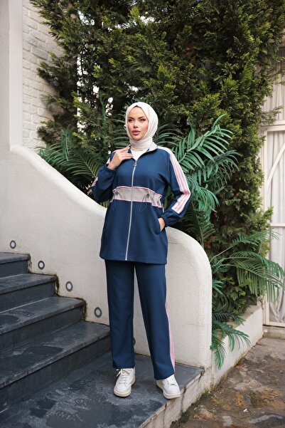 Ryzi Moda Γυναικείο Σετ Φόρμα Hijab Σετ με φερμουάρ διπλό
