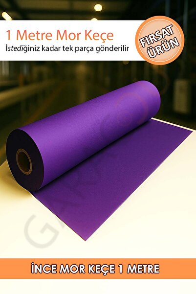 garaccu Metrelik Ince Keçe Kumaş 1 Mm Mor - 1 Metre (100 Cm X 100 Cm)