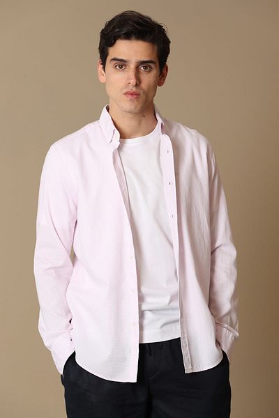 Lufian Ανδρικό έξυπνο πουκάμισο Lora Comfort Slim Fit Pink