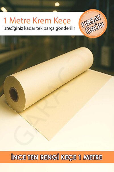 garaccu Metrelik Ince Keçe Kumaş 1 Mm Ten Rengi - 1 Metre (100X100 CM), Krem ...