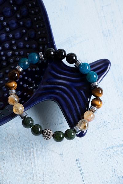 Deniz Doğal Taş Certified Scorpio Bracelet – Jade, Citrine and Tourmaline Energy