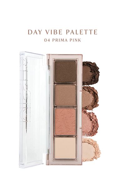 Missha لوحة ظلال عيون مكونة من 4 قطع تحتوي على ظلال مكثفة غير لامعة ولامعة Day Vibe Palette ( # 4 بريما بينك)