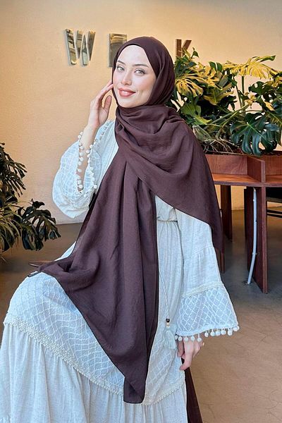 lamelif Comfort Cotton Shawl Bitter Brown