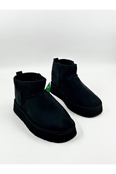 Benetton 012 Benetton İçi Kürklü Kalın Tabanlı Siyah Yarım Bot