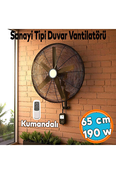 NZB Sanayi Tipi Kumandalı Duvar Vantilatörü 65 cm 190W Endüstriyel Sessiz Duv...