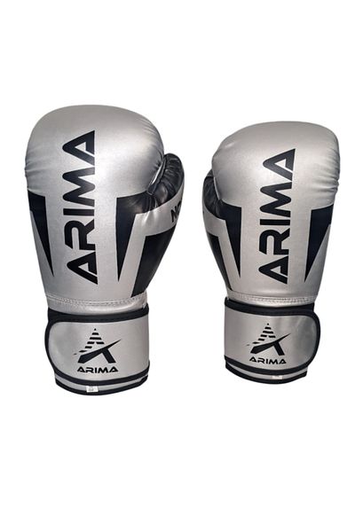ARIMA Nova-4 Boxing-Kickboxing-Muaythai Gloves Silver 8Oz-10Oz-12Oz