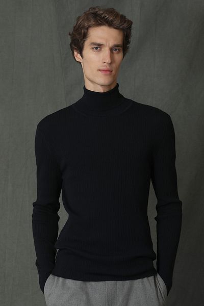 Lufian Grant Ανδρικό πουλόβερ Full Fisherman Navy Blue