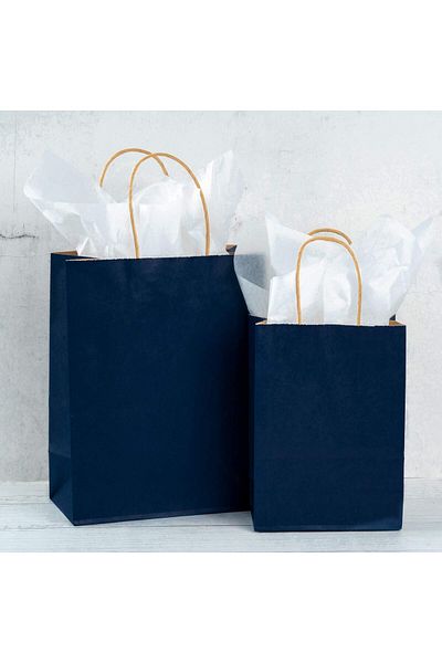 HDF PAZARLAMA Hdf Paper 28*16.28 Dark Navy Kraft Bag 50 Pcs