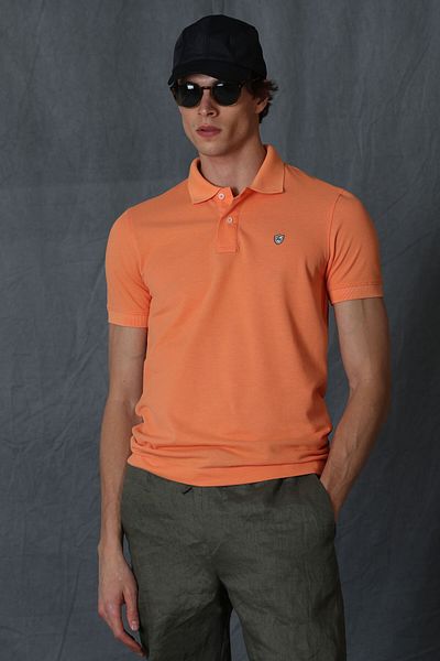 Lufian Ανδρικό T-shirt Laon Sports Polo Neck πορτοκαλί