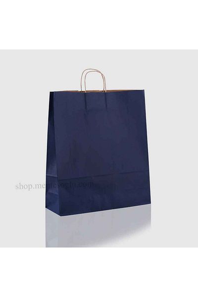 HDF PAZARLAMA Hdf Paper 28*16.28 Dark Navy Kraft Bag 50 Pcs