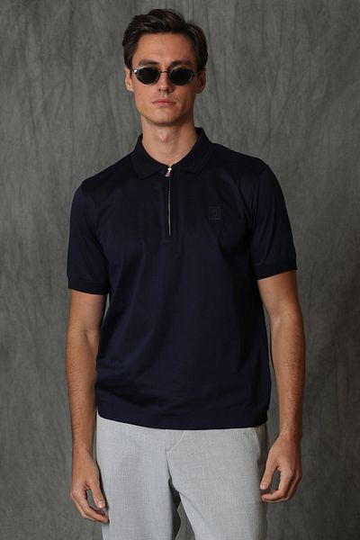 Lufian Babel Smart Men's Polo T-Shirt Navy Blue