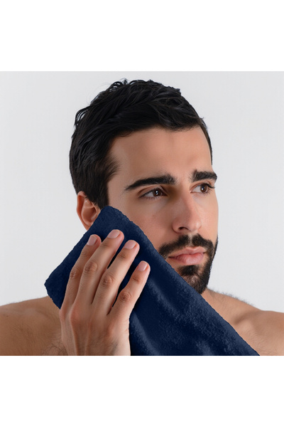 Generic Premium Cotton Face Towel – Quick Dry & Gentle on Skin Navy Blue