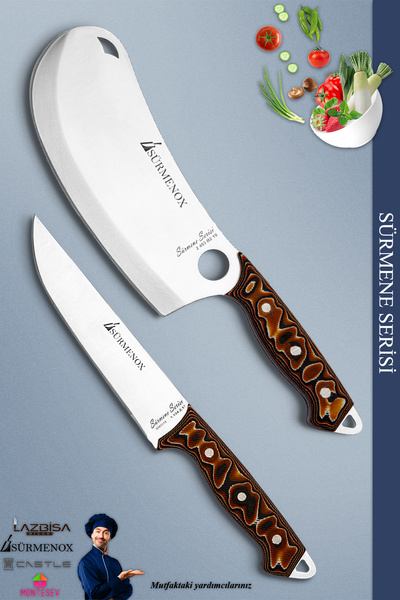 SÜRMENOX Sürmene Serisi Mutfak Bıçak Seti Et Ekmek Sebze Börek Pide Pizza Şef...