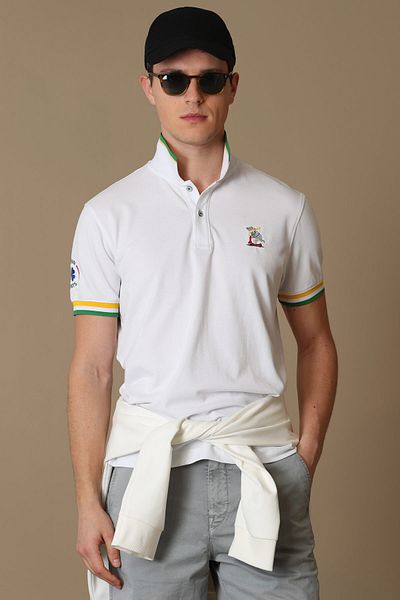 Lufian Tricou Edward Sports Polo pentru bărbați, alb