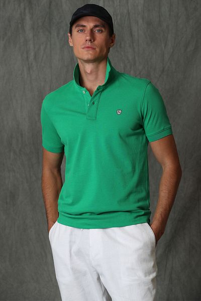 Lufian Ανδρικό μπλουζάκι Laon Sports Polo με λαιμόκοψη ανοιχτό πράσινο