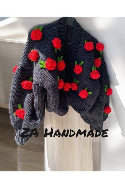 Butik Cardigan Zahandmade cu trandafiri