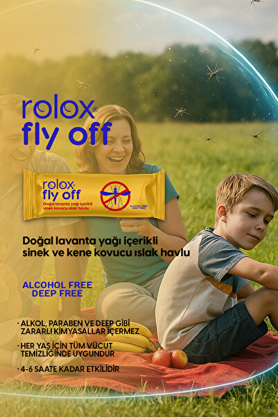 Rolox Fly Off - 50 Paket - Sinek Ve Kene Kovucu Islak Havlu