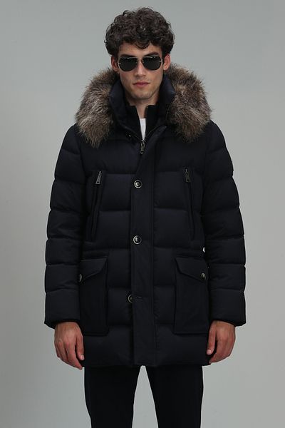 Lufian Clark Goose Feather Men's Coat Navy Blue