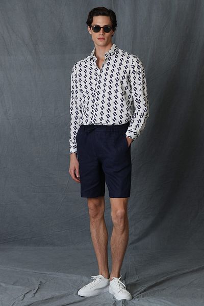 Lufian Cămașă inteligentă Cemer pentru bărbați Comfort Slim Fit, albă