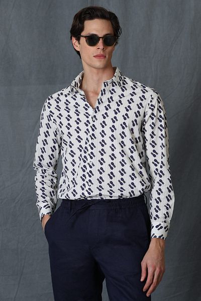 Lufian Cămașă inteligentă Cemer pentru bărbați Comfort Slim Fit, albă