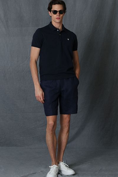 Lufian Ανδρικό μπλουζάκι Laon Sports Polo Neck Σκούρο Ναυτικό