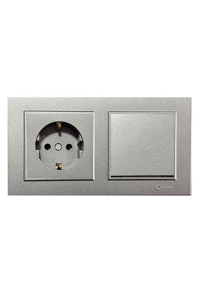 MAKEL Karea Smoked Set of 2 Grounded Socket + Switch