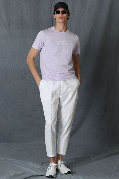 Lufian Tony Modern Graphic T- Shirt Lilac