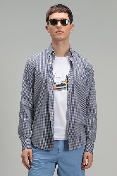 Lufian Мъжка елегантна риза Ardmin Slim Fit Navy Blue