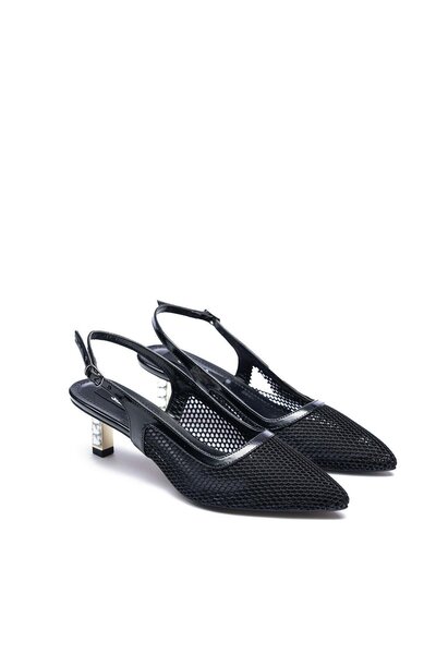 Dedos Women's Low Heeled Stone Embroidered Evening Dress Fishnet Shoes 1920