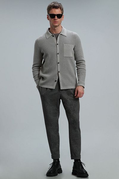 Lufian Solid Men's Cardigan Mink