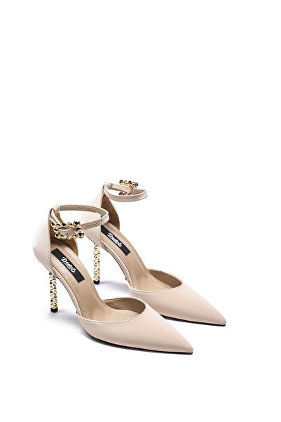 Dedos Pantofi de seară cu toc înalt pentru damă, brodate cu piatră, cu catara...