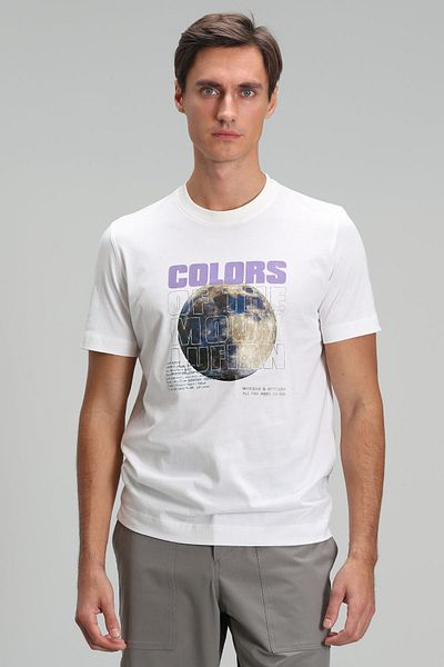 Lufian Ash Modern Graphic T-shirt Λευκό