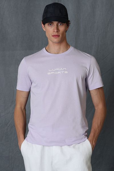 Lufian Tony Modern Graphic T- Shirt Lilac