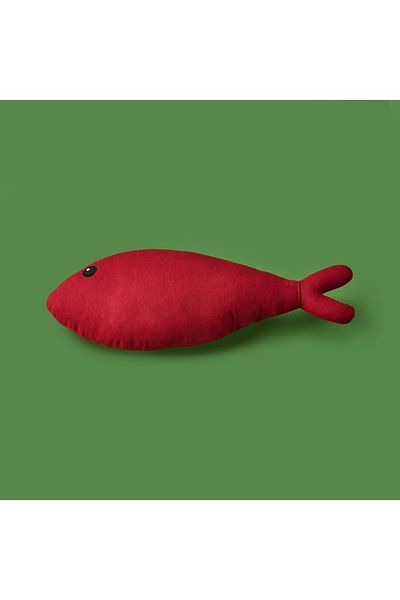 Evidea Soft Fish Figured Pillow - Red - 40X16 cm