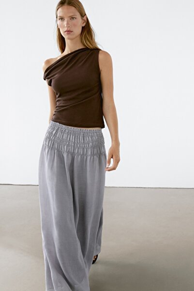 Massimo Dutti Dökümlü midi etek