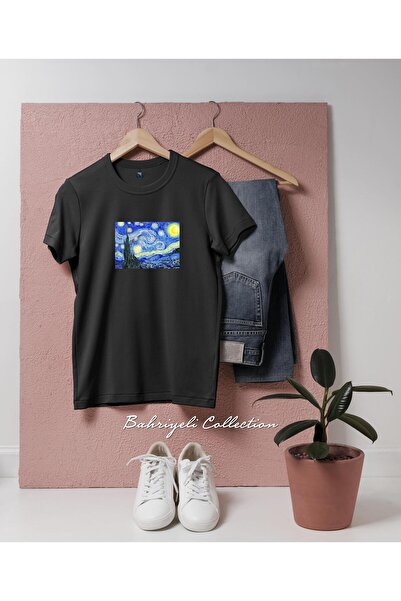 bahriyeli.jpeg Oversize Starry Night Painting Designed Unisex T-Shirt