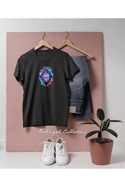 bahriyeli.jpeg تي شيرت للجنسين بتصميم وولف أزرق كبير الحجم