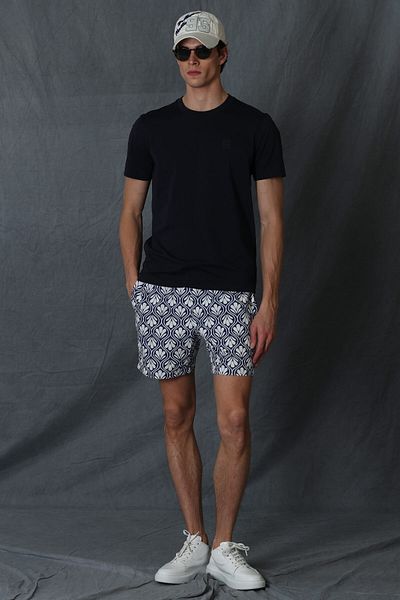 Lufian Μπλουζάκι Pablo Modern Graphic Navy Blue
