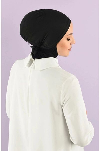 Erdenay Tekstil Front Stitched Back Tie Combed Cotton Hijab Bonnet
