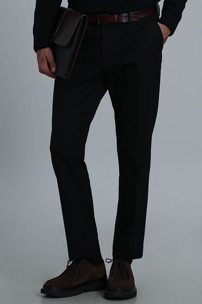 Lufian Cames Smart Men's Chino Trousers Slim Fit Navy Blue