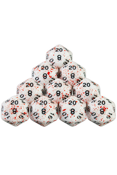 Choice 10pcs D20 Dormia Dice DND Accessories Opaque White Acrylic Polyhedral ...