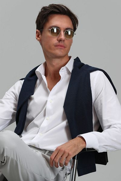Lufian Arkıtel Men's Smart Shirt Comfort Slim Fit White