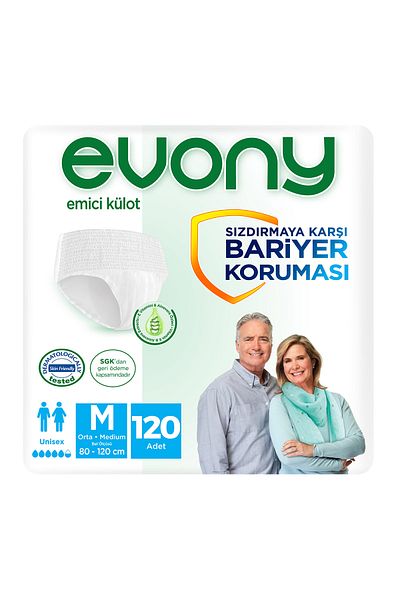 Evony Absorbent Panties Unisex Medium 30x4 (120 PCS)