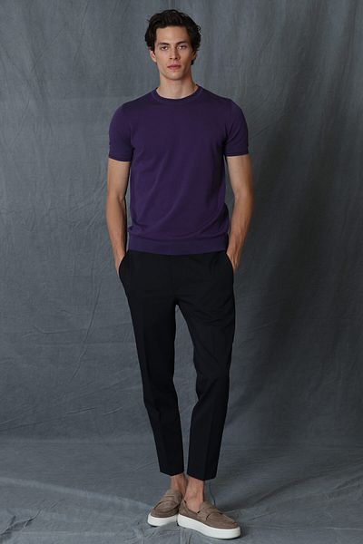 Lufian Ελαφρύ ανδρικό πουλόβερ Plum